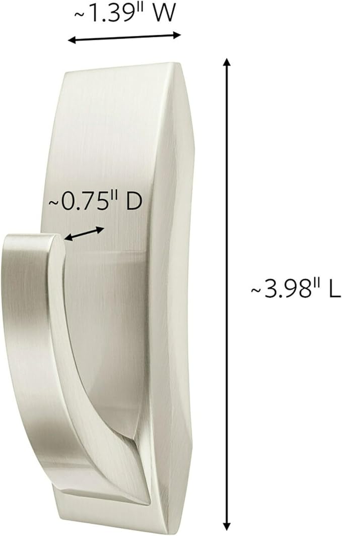 Command Modern Reflections Large Metal Bath Hook, Satin Nickel, 1-Hook - Image 2