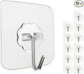 12 Pack Heavy Duty Self Adhesive Hooks - 33lb Max by Jwxstore