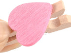 uxcell Card Photo Paper Love Heart Crafts Spring Pegs Mini Wooden Plastic Art - Image 3