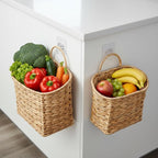 Wicker Hanging Basket, Woven Hanging Wall Basket - Image 7