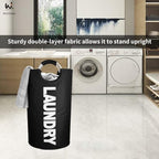 WOOHA 125L Large laundry basket, Collapsible laundry hamper, Tall Clothes - Image 4