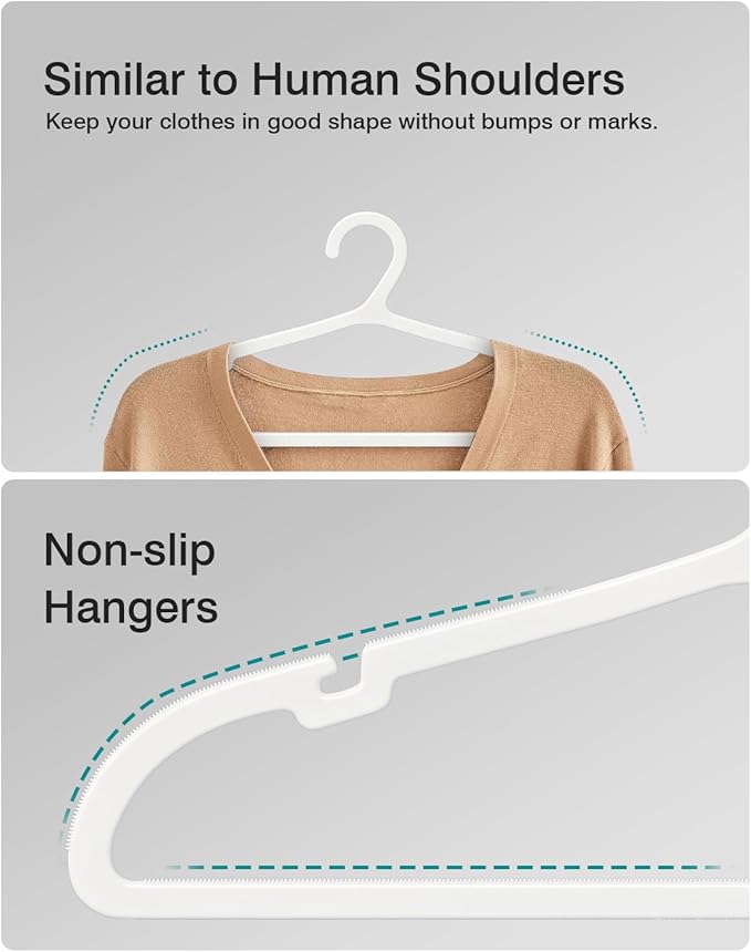 80 Pack Clothes Hangers, Non Slip Plastic Coat Hangers, Space Saving Hangers - Image 5