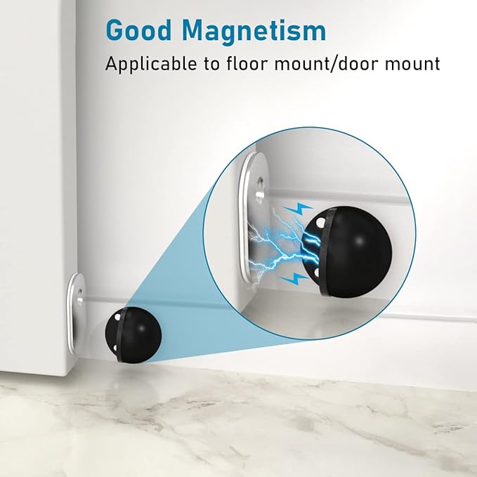Magnetic Door Stoppers, Adhesive Door Stops Floor Mounted, No Drill Magnet Door - Image 4