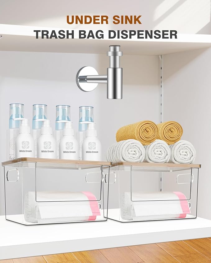 Trash Bag Dispenser 2 Pack, Acrylic Garbage Bags Dispenser - Image 7