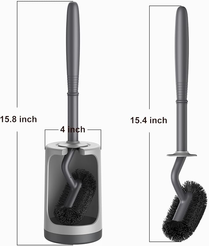 HAMITOR Toilet Bowl Brush Holder Set: Curved Design - Image 3