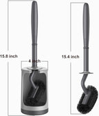 HAMITOR Toilet Bowl Brush Holder Set: Curved Design - Image 3