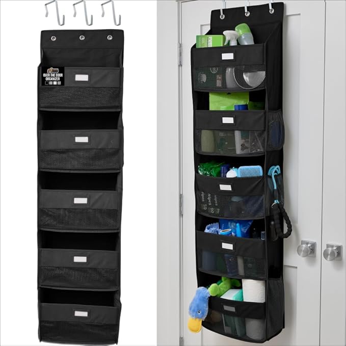 GORILLA GRIP Over The Door Organizer Storage, 5 Deep Hanging Shelves, Holds by GorillaGrip