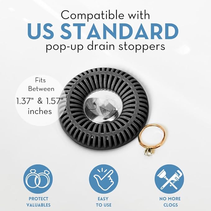 Bathroom Sink Hair Catcher for Pop-Up Drain – SinkRing 1.57" Precision Strainer - Image 4