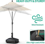 Umbrella Base with 5 Wheels, Upgraded 145lb Umbrella Stand Base, Heavy Duty & Windproof, Fillable Umbrella Base Mobile Umbrella Outdoor for Patio, Deck, Poolside, Lawn, Fits Most Sized Umbrellas - Image 5