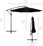 Best Choice Products 10ft Offset Hanging Market Patio Umbrella w/Easy Tilt Adjustment, Polyester Shade, 8 Ribs for Backyard, Poolside, Lawn and Garden - Black - Image 7
