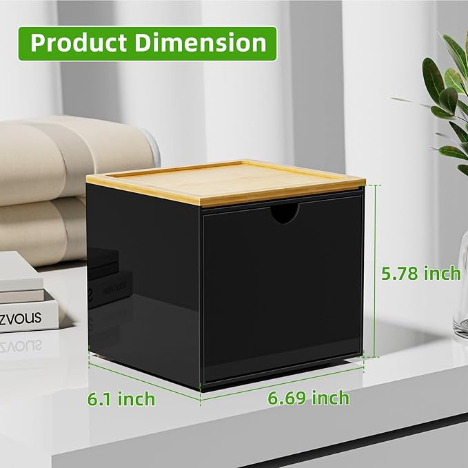 VITVITI Drawer Disposable Face Towel Holder Box, Acrylic Facial Towel Container - Image 6