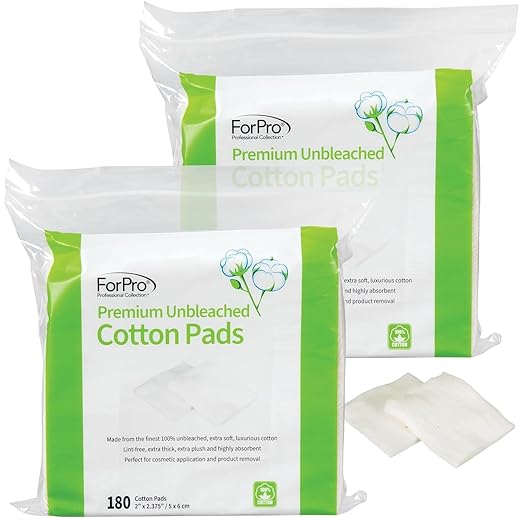 ForPro Professional Collection Premium Unbleached Cotton Pads, 100% Unbleached by ForProProfessionalCollection