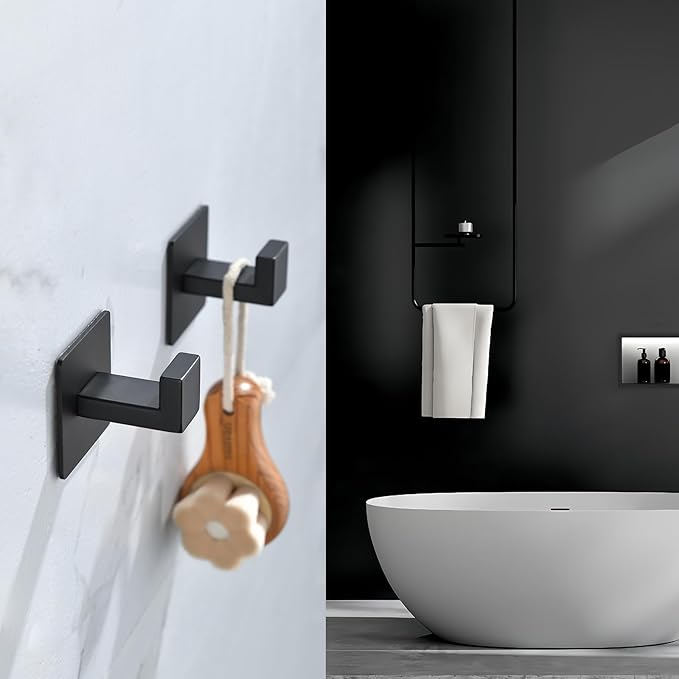 Matte Black Adhesive Hooks, Hats - Image 3