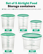 12QT NSF Food Storage Containers: 8 PCS Commercial Clear Round Food Storage - Image 9