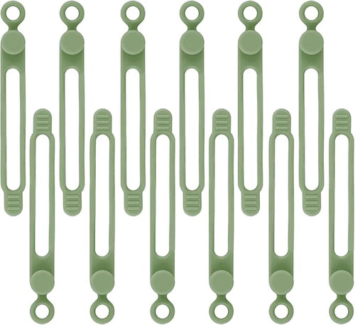 12Pcs Reusable Green Silicone Cord Ties, by anpiwshjo