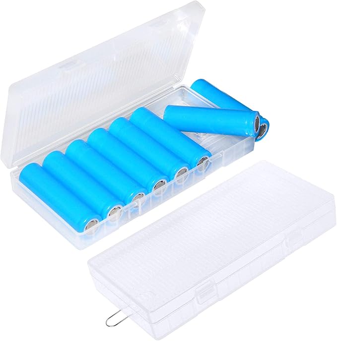 2 Pack 8 Cell 18650 Plastic Battery Storage Case by Onwon