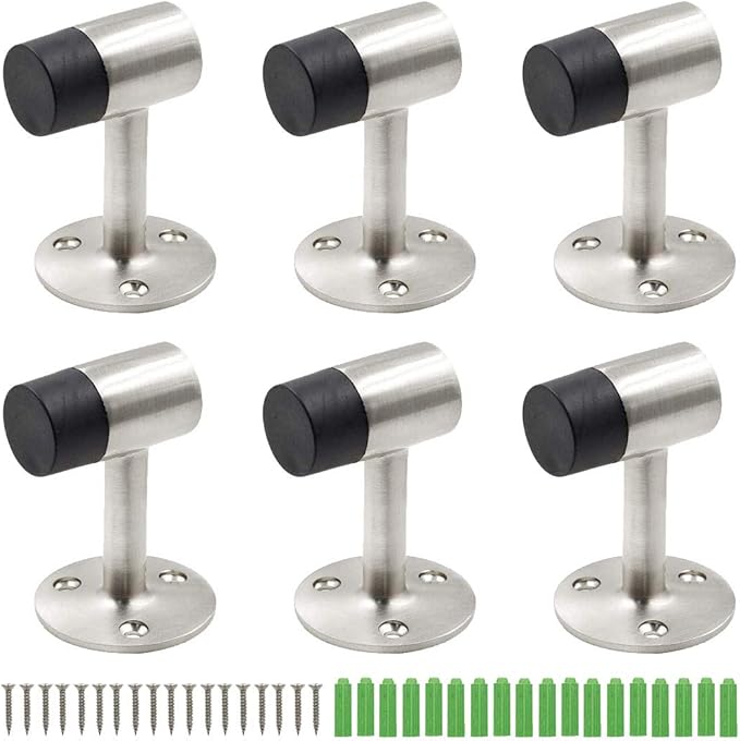 3 Inch / 75mm Heavy Duty Floor Stop, Door Stopper Stainless Steel Brushed Nickel by PHITUODA