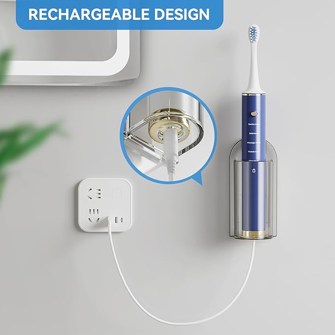 MOPMS Electric Toothbrush Holders Wall Mounted, Single Slot Toothbrush Holders - Image 2