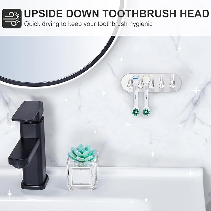 Electric Toothbrush Head Holder, Toothbrush Holders Wall Mounted, Adhesive - Image 5