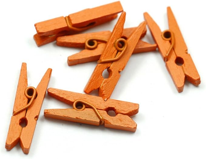 100pcs Mini Colored Spring Wood Clips Clothes Photo Paper Peg Pin Clothespin by Unknown