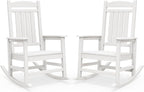 SERWALL Outdoor Rocking Chairs Set of 2, Oversized HDPE Porch Rockers for Adults, All-Weather Composite Patio Rocking Chairs, White by SERWALL
