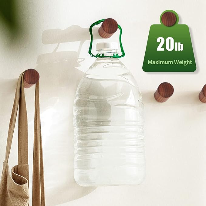 Natural Wood Wall Hooks, for Hanging Coat Towel Cap Bag Purses Jacket Backpack - Image 5