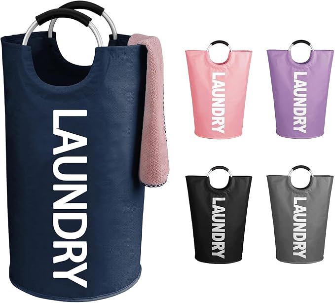 WOOHA 95L Large laundry basket, Collapsible laundry hamper, Tall Clothes by WOOHA