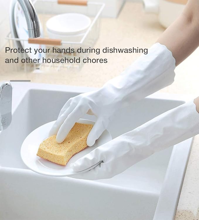 Alimat PluS 3 Pack Reusable Cleaning Gloves Latex Free, Dishwashing Gloves - Image 5