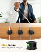 8Pack Rotatable Cord Organizer, INCHOR Cable Organizer, Spring Cable Clips - Image 4