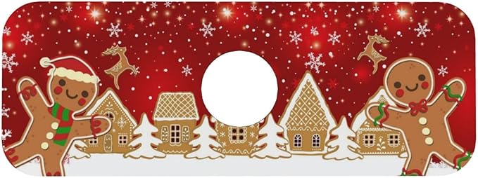 Christmas Snowflakes Gingerbread Man Deer Tree 15" X 5.5" Kitchen Sink Splash - Image 9