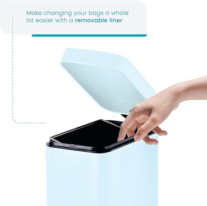 Home Zone Living 1.3 Gallon Small Bathroom Trash Can - Image 6