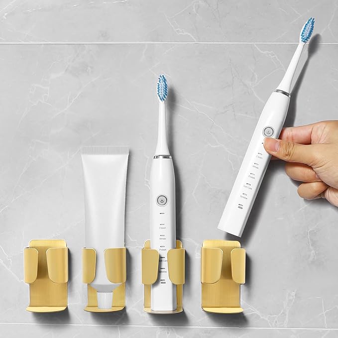Electric Toothbrush Holder, 304 Stainless Steel Wall Mounted Self Adhesive - Image 3