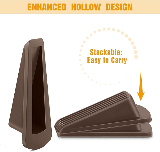 Crosize Rubber Door Stoppers for Floor, Door Stop Wedge for Heavy Duty Door - Image 5