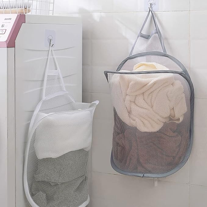 Mesh Collapsible Small Wall Laundry Baskets，Hanging Laundry Hamper，for Hotel - Image 6