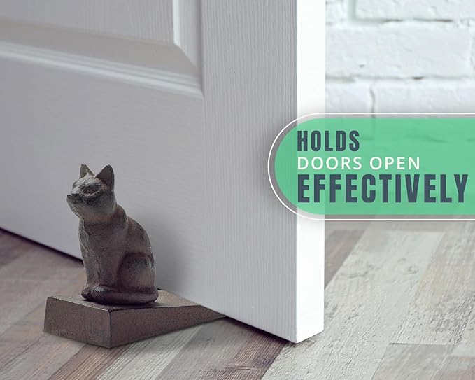 Comfify Vintage Cast Iron Cat Door Stop – One Decorative Wedge - Image 5