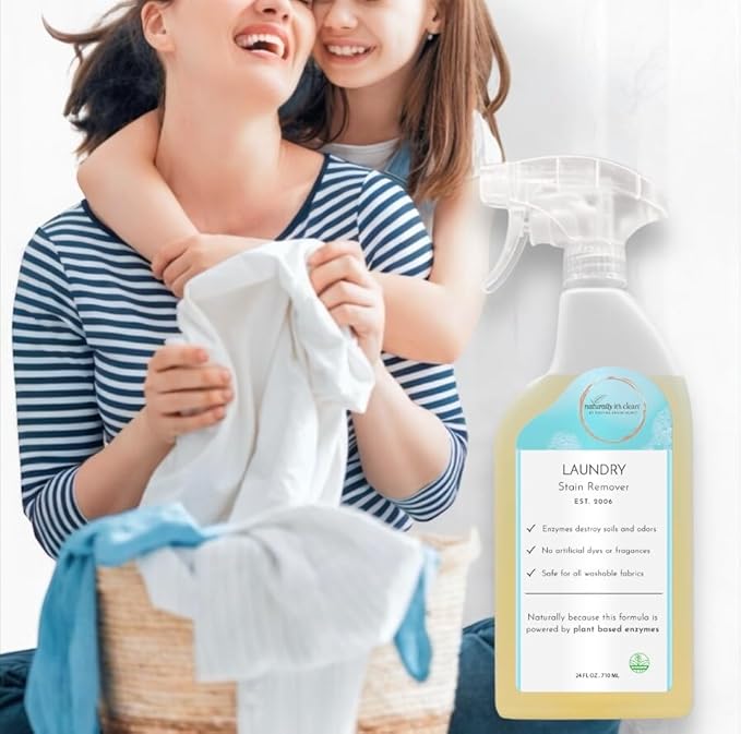 naturally It's clean Enzymatic Laundry Stain Remover Spray RTU 24 oz Bottles x - Image 3
