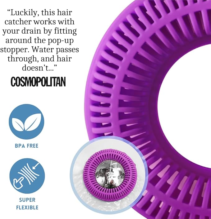 TUB RING The Ultimate Tub Drain Protector Hair Catcher/Strainer/Snare, Regular - Image 2