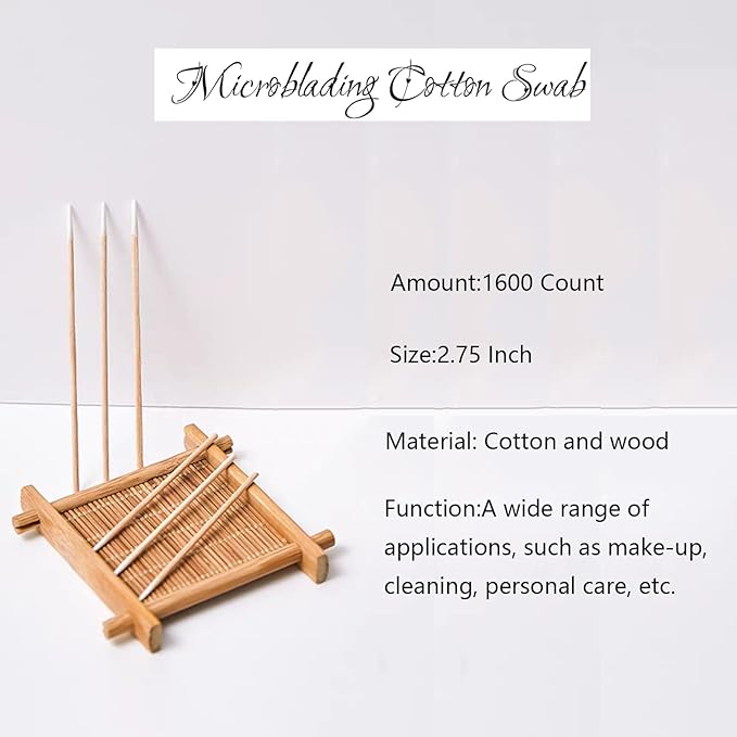 1600PCS Pointed Cotton Swabs 2.75 Inch Microblading Cotton Swab, Cotton Swabs - Image 2