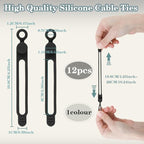 24Pcs Silicone Cord Ties, Cable Straps, Cord Ties - Image 2