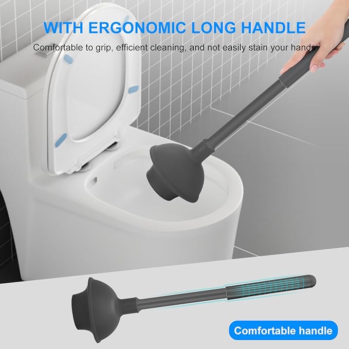 SetSail Toilet Brush and Plunger Set, 2 Packs Toilet Plungers - Image 6