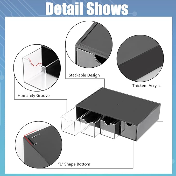 BTSKY 1 Pack Black Acrylic Battery Storage Organizer - Image 8