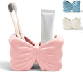 Bow Toothbrush Holder， 2-Slot Toothbrush and Toothpaste Holder Cute Toothbrush by Deapeey