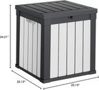 DRATO 51 Gallon Deck Boxes Resin Outdoor Storage Box UV Resistant Outside Deck Box with Lockable Lid for Patio Furniture（Black and White，51 Gallon） - Image 7