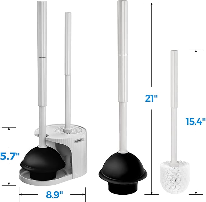 2 in 1 Toilet Plunger and Brush Set，Extended Handle Plunger，Toilet Bowl Brush - Image 6