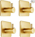 Gold Adhesive Hooks 15LB, Non Tarnish Sticky Hooks by Fotosnow