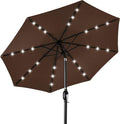 Best Choice Products 10ft Solar Polyester LED Lighted Patio Umbrella w/Tilt Adjustment and UV-Resistant Fabric by BestChoiceProducts