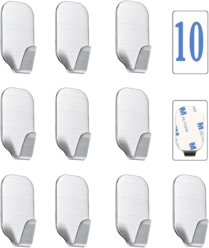 Small Self Adhesive Hooks for Hanging Heavy Duty Stick On Hooks for Wall Sticky - Image 8