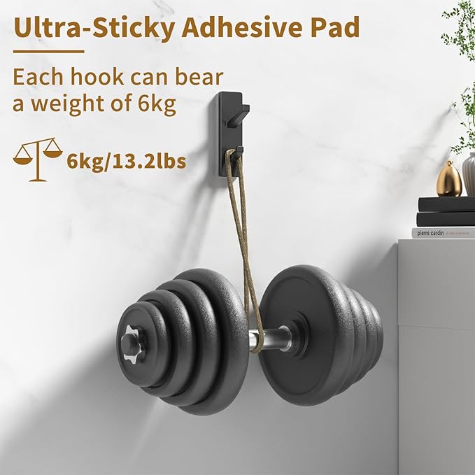 Self Adhesive Coat Hooks for Hanging: Heavy Duty Stainless Wall Hook for Towel - Image 2
