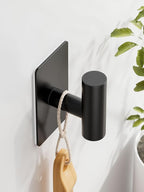 Towel Hooks for Bathrooms – 4 Pack, Matte Black Finish, T-Shaped Stainless - Image 5