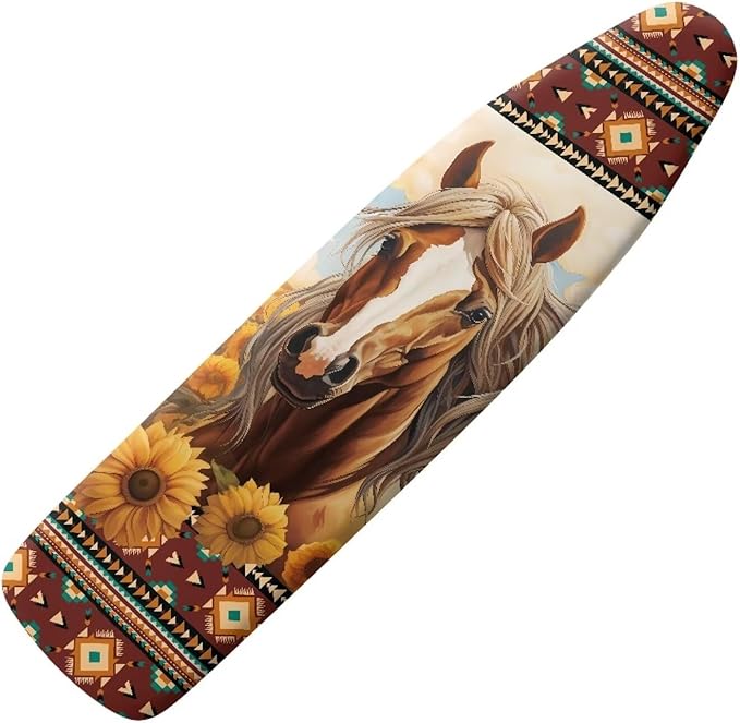 GLENLCWE Native American Horse Sunflower Ironing Board Cover by GLENLCWE
